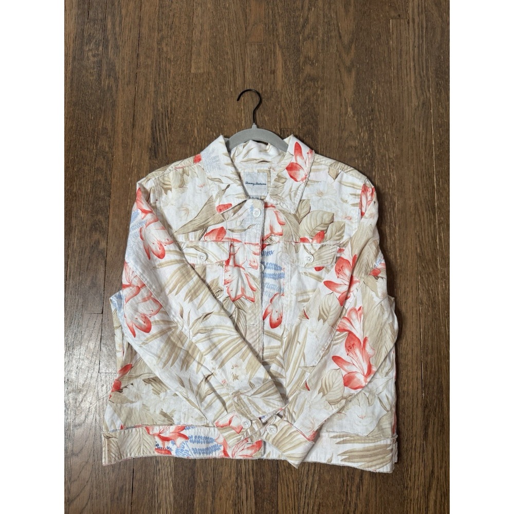 Tommy Bahama Women's XL Floral Tropical Hibiscus Button Front Style Jacket